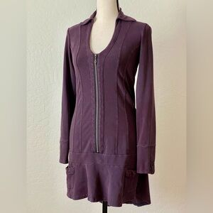 Nomads Hempwear purple long sleeve tunic / festival mini dress